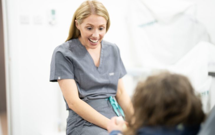 Child-friendly dentist in Cheshire examining a young patient's teeth